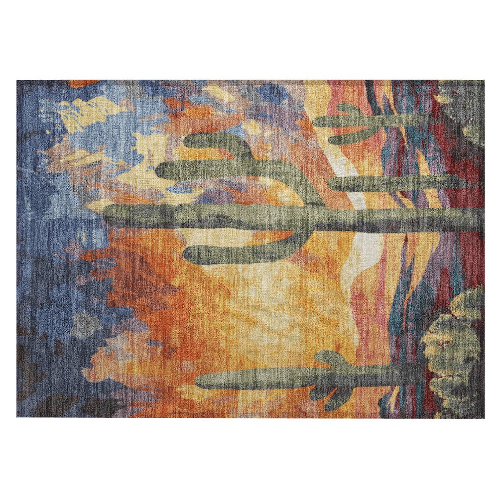 Machine Washable Indoor/Outdoor Chantille ACN2337 Orange 1'8" x 2'6" Rug. Picture 1