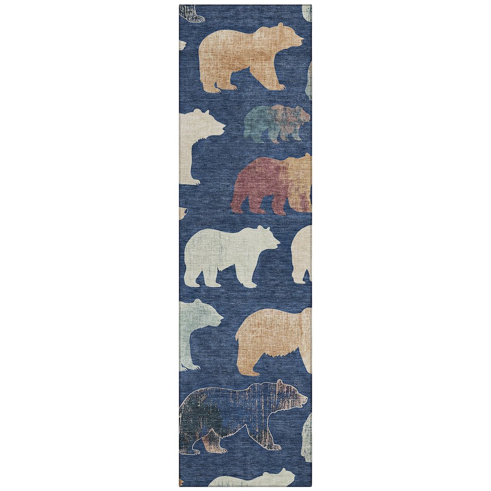 Machine Washable Indoor/Outdoor Chantille ACN2338 Blue 2'3" x 7'6" Runner Rug. Picture 1