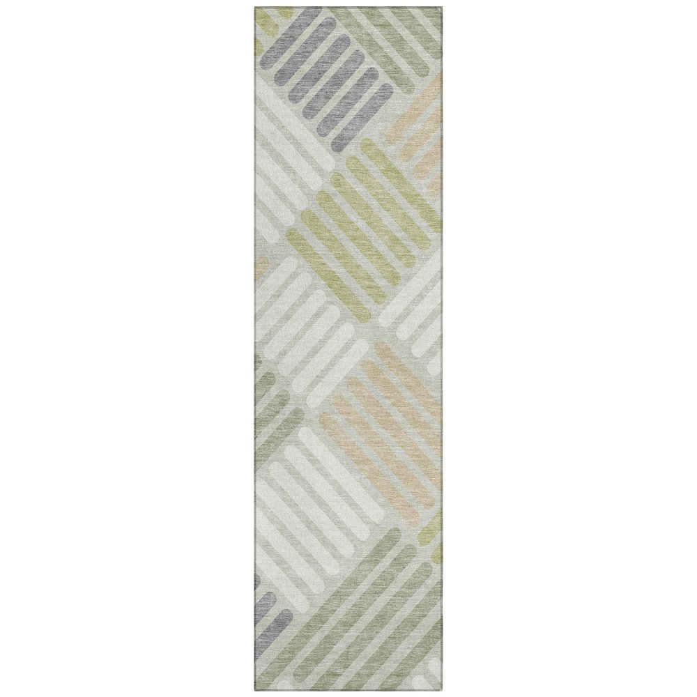 Machine Washable Indoor/Outdoor Chantille ACN2339 Green 2'3" x 7'6" Runner Rug. Picture 1