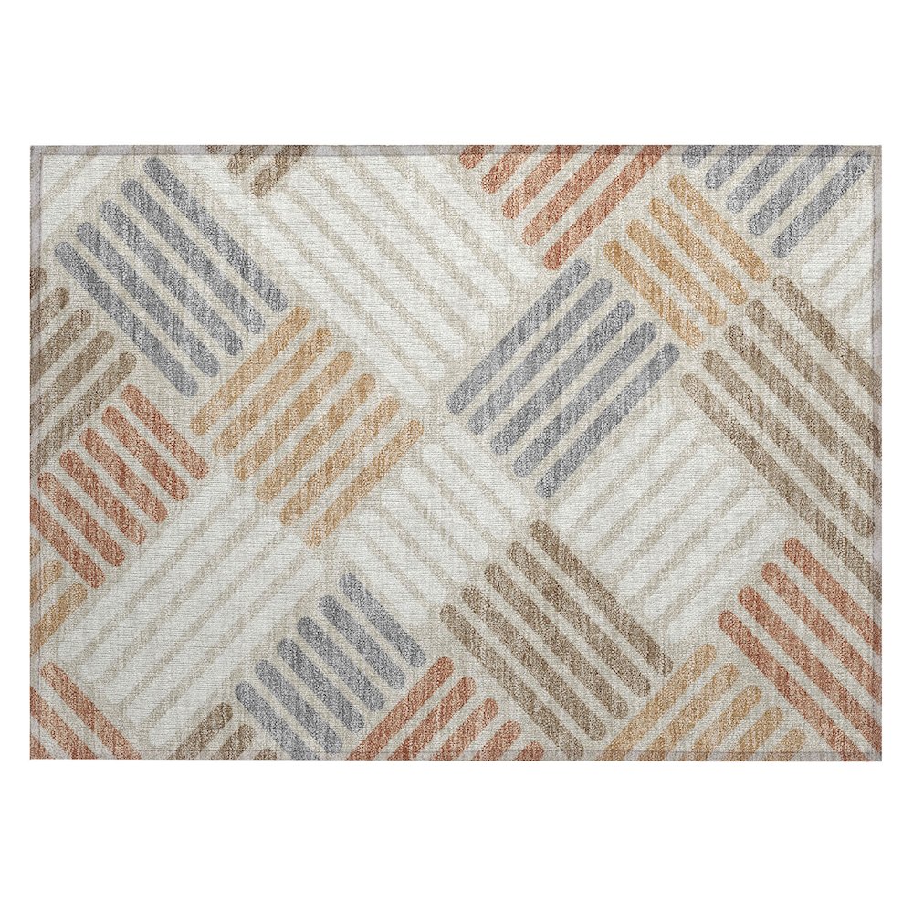 Machine Washable Indoor/Outdoor Chantille ACN2339 Orange 1'8" x 2'6" Rug. Picture 1