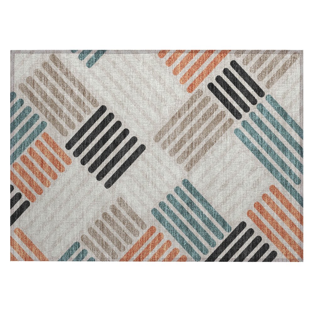 Machine Washable Indoor/Outdoor Chantille ACN2339 Ivory 1'8" x 2'6" Rug. Picture 1
