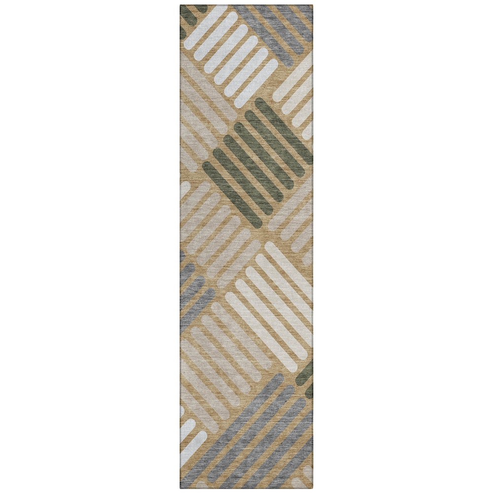 Machine Washable Indoor/Outdoor Chantille ACN2339 Gold 2'3" x 7'6" Runner Rug. Picture 1