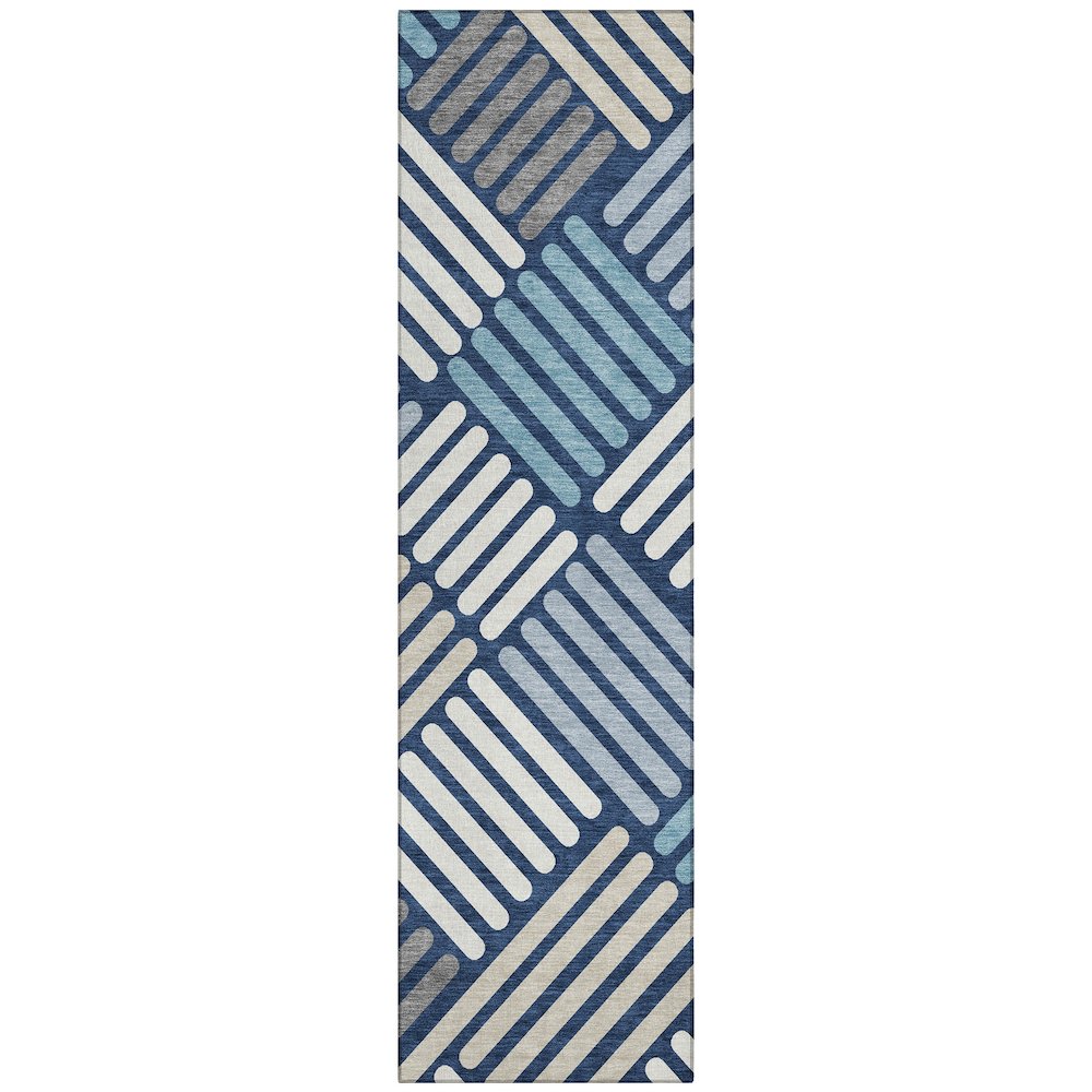 Machine Washable Indoor/Outdoor Chantille ACN2339 Blue 2'3" x 7'6" Runner Rug. Picture 1