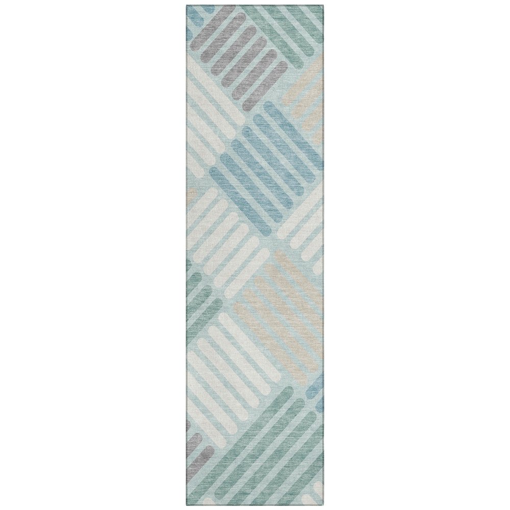 Machine Washable Indoor/Outdoor Chantille ACN2339 Blue 2'3" x 7'6" Runner Rug. Picture 1