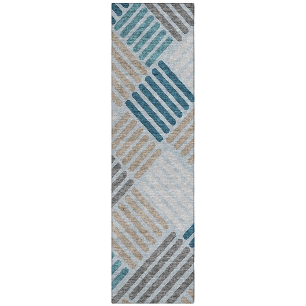 Machine Washable Indoor/Outdoor Chantille ACN2339 Teal 2'3" x 7'6" Runner Rug. Picture 1