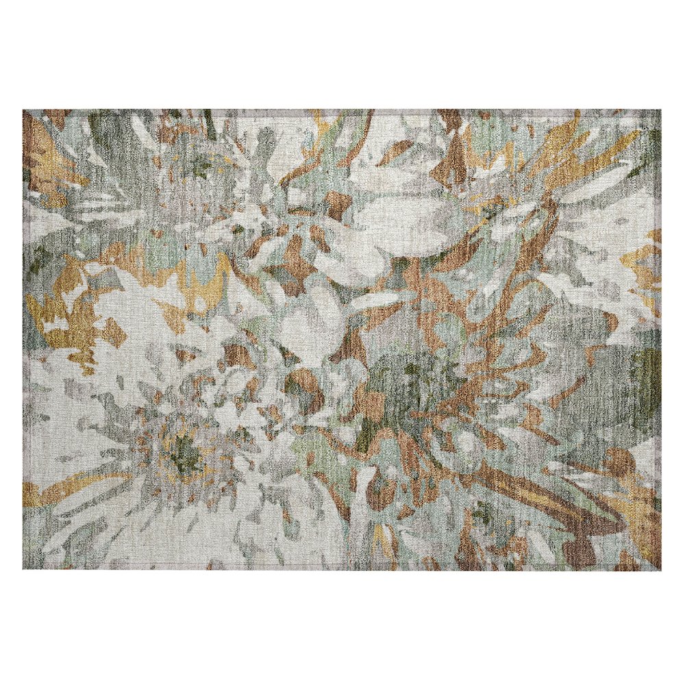 Machine Washable Indoor/Outdoor Chantille ACN2340 Orange 1'8" x 2'6" Rug. Picture 1