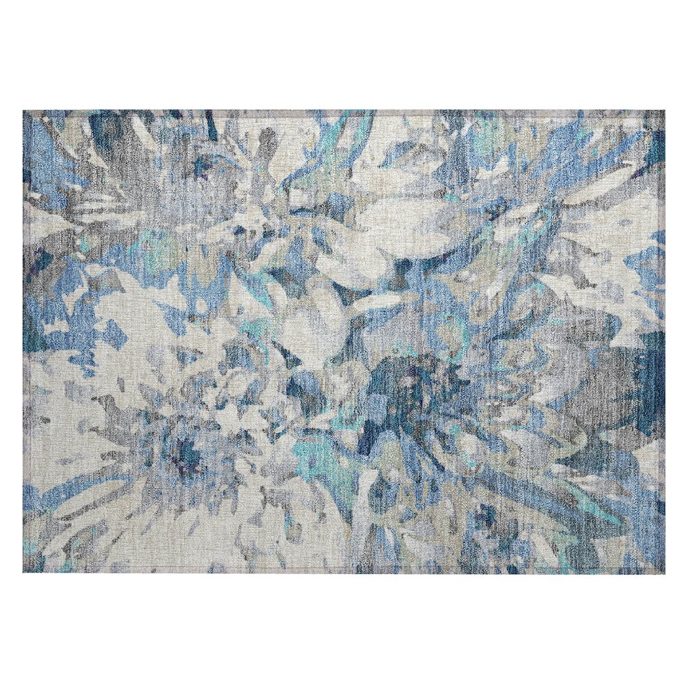 Machine Washable Indoor/Outdoor Chantille ACN2340 Blue 1'8" x 2'6" Rug. Picture 1