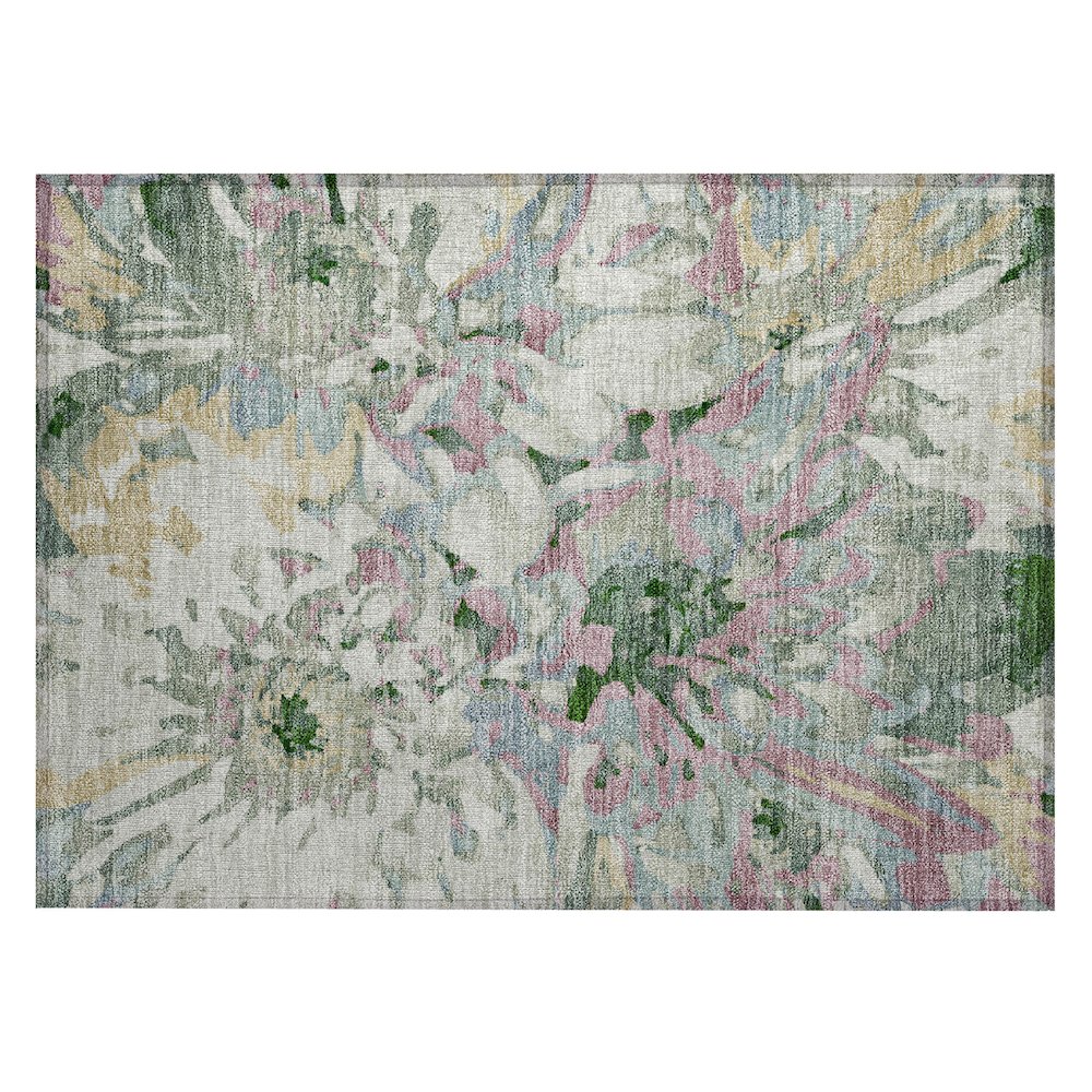 Machine Washable Indoor/Outdoor Chantille ACN2340 Green 1'8" x 2'6" Rug. Picture 1