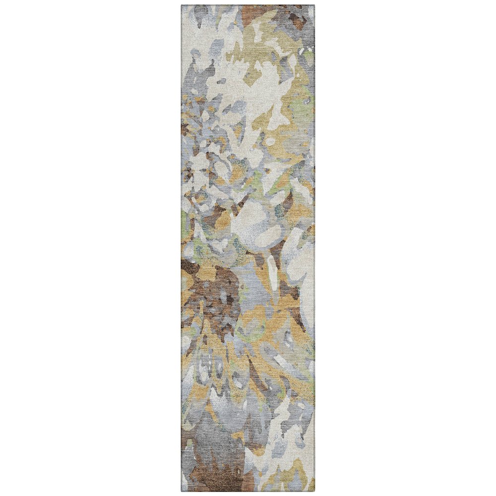 Machine Washable Indoor/Outdoor Chantille ACN2340 Gold 2'3" x 7'6" Runner Rug. Picture 1