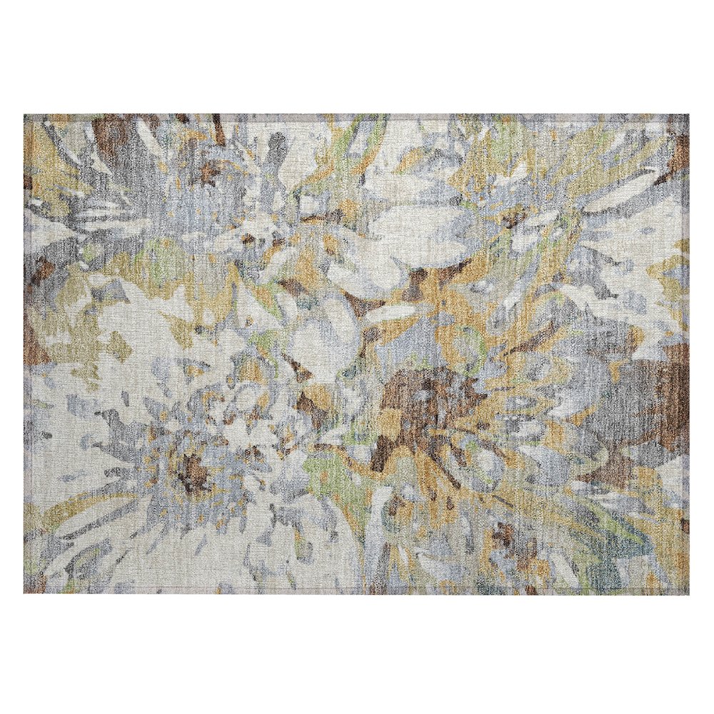 Machine Washable Indoor/Outdoor Chantille ACN2340 Gold 1'8" x 2'6" Rug. Picture 1