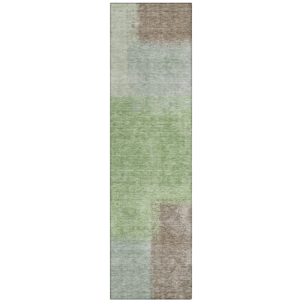 Machine Washable Indoor/Outdoor Chantille ACN2341 Green 2'3" x 7'6" Runner Rug. Picture 1