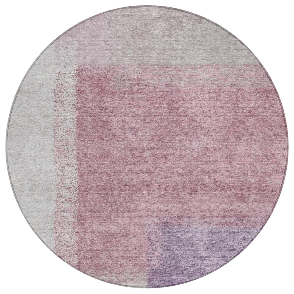 Machine Washable Indoor/Outdoor Chantille ACN2341 Pink 8' x 8' Round Rug. Picture 1