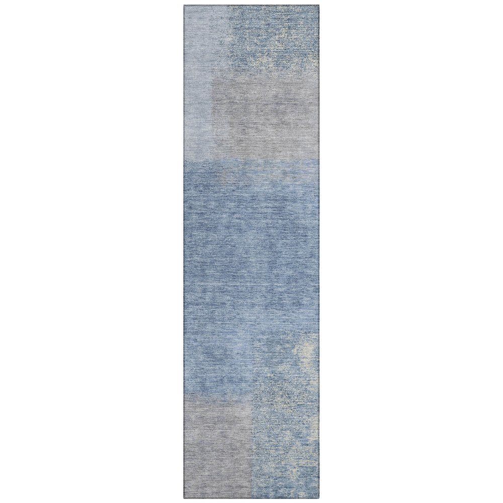 Machine Washable Indoor/Outdoor Chantille ACN2341 Blue 2'3" x 7'6" Runner Rug. Picture 1