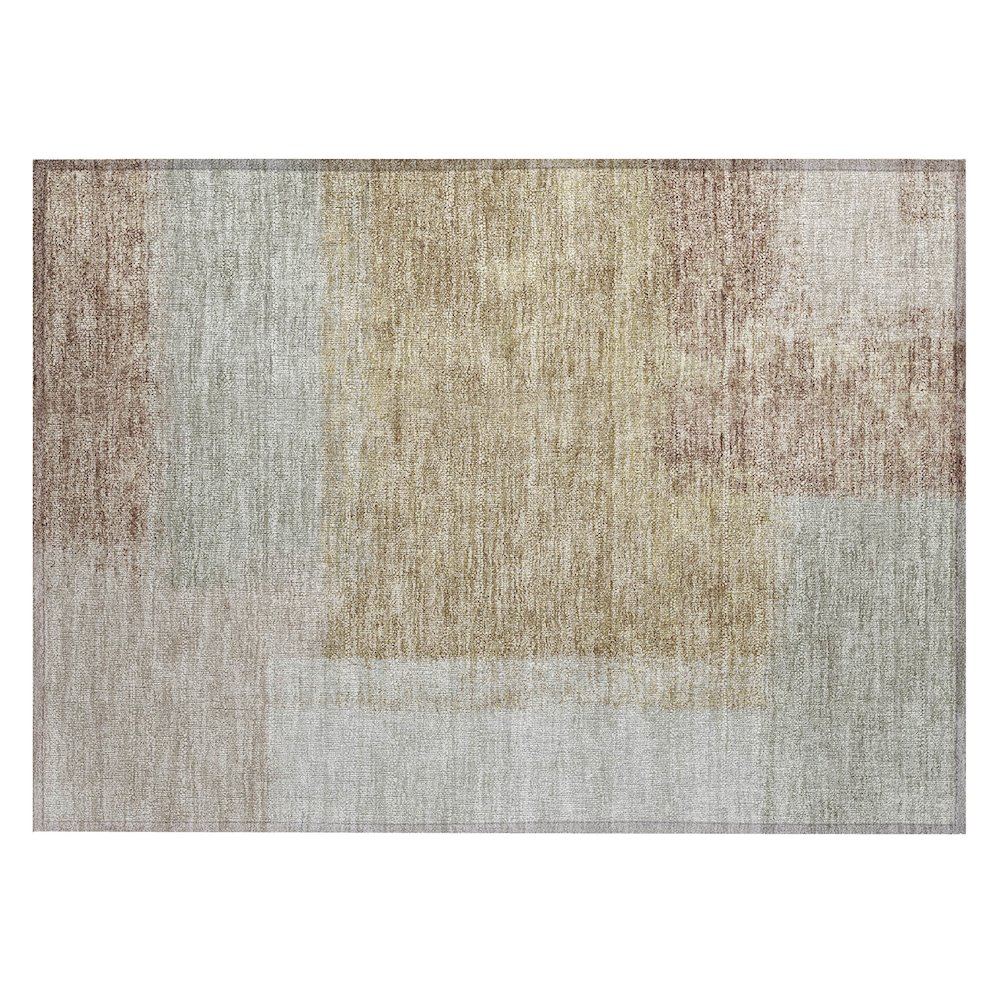 Machine Washable Indoor/Outdoor Chantille ACN2341 Gold 1'8" x 2'6" Rug. Picture 1