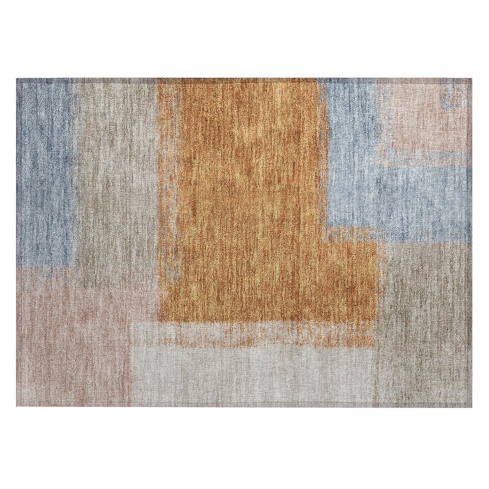 Machine Washable Indoor/Outdoor Chantille ACN2341 Orange 1'8" x 2'6" Rug. Picture 1