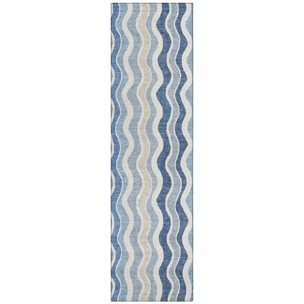 Machine Washable Indoor/Outdoor Chantille ACN2342 Blue 2'3" x 7'6" Runner Rug. Picture 1