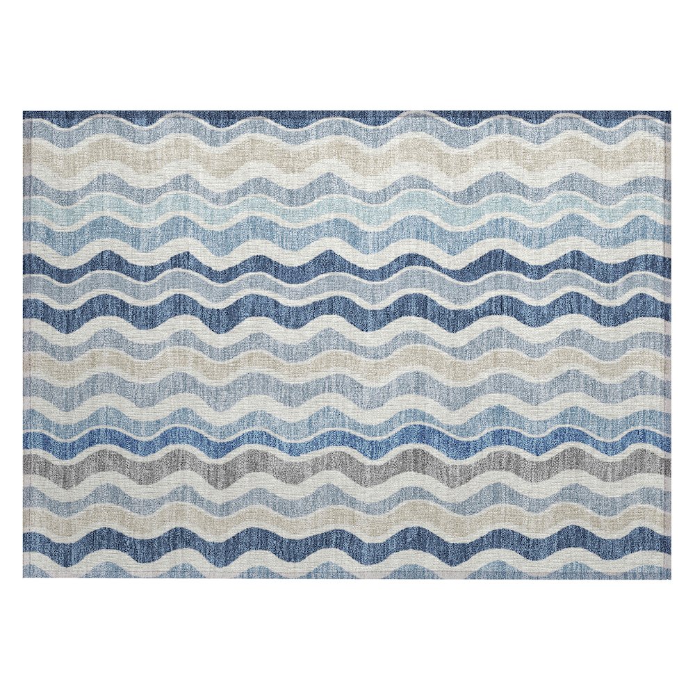 Machine Washable Indoor/Outdoor Chantille ACN2342 Blue 1'8" x 2'6" Rug. Picture 1