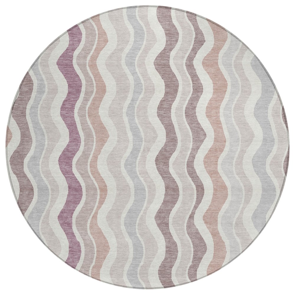 Machine Washable Indoor/Outdoor Chantille ACN2342 Pink 8' x 8' Round Rug. Picture 1
