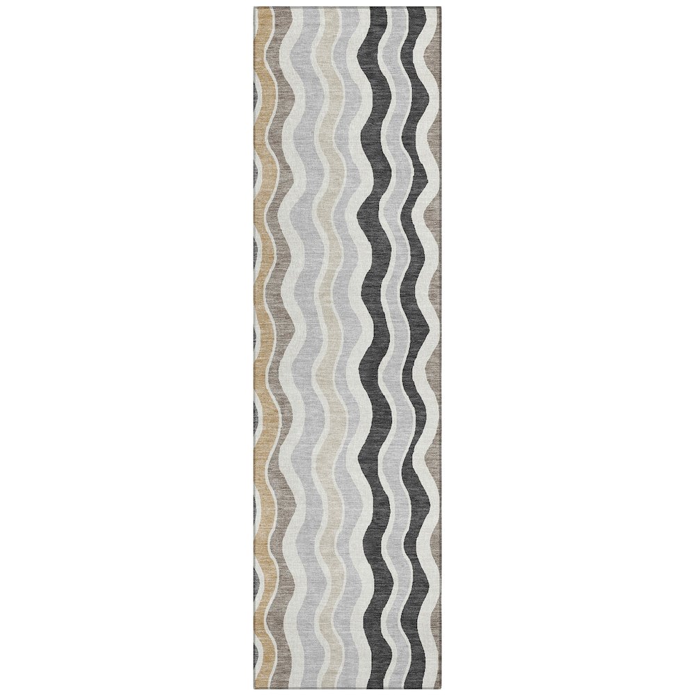 Machine Washable Indoor/Outdoor Chantille ACN2342 Gray 2'3" x 7'6" Runner Rug. Picture 1