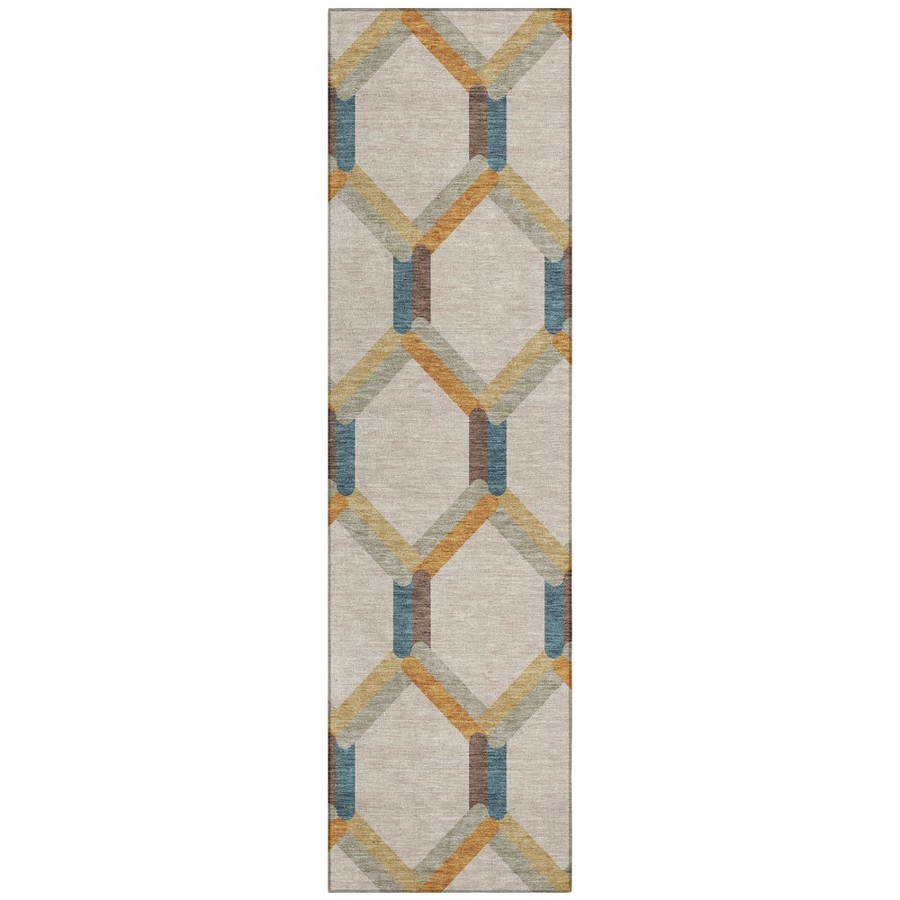 Machine Washable Indoor/Outdoor Chantille ACN2343 Brown 2'3" x 7'6" Runner Rug. Picture 1