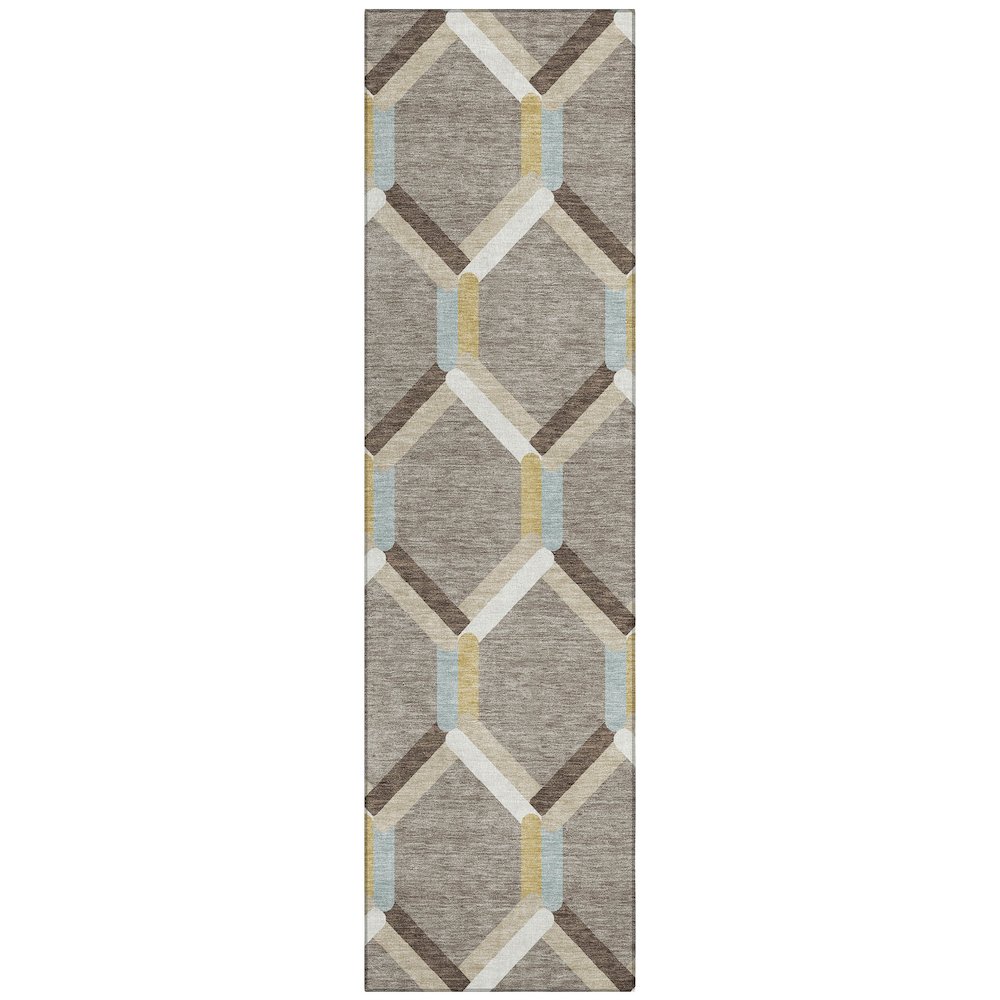 Machine Washable Indoor/Outdoor Chantille ACN2343 Brown 2'3" x 7'6" Runner Rug. Picture 1