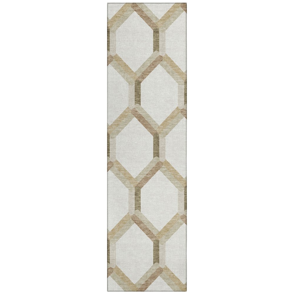 Machine Washable Indoor/Outdoor Chantille ACN2343 Ivory 2'3" x 7'6" Runner Rug. Picture 1