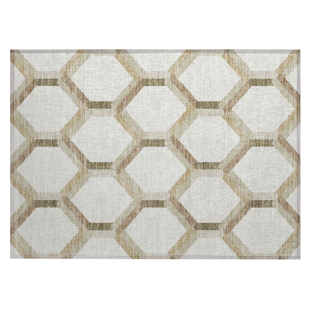 Machine Washable Indoor/Outdoor Chantille ACN2343 Ivory 1'8" x 2'6" Rug. Picture 1