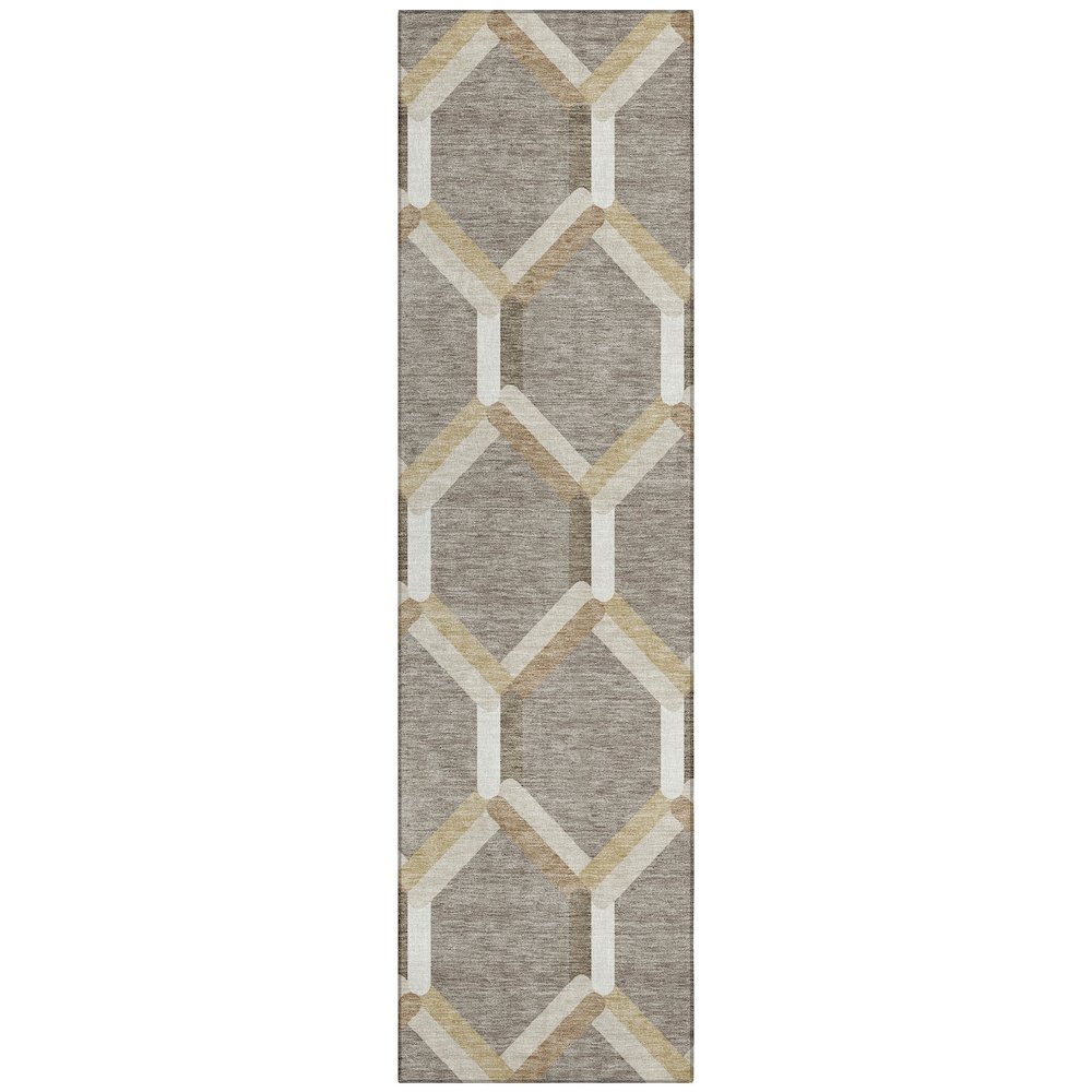Machine Washable Indoor/Outdoor Chantille ACN2343 Brown 2'3" x 7'6" Runner Rug. Picture 1