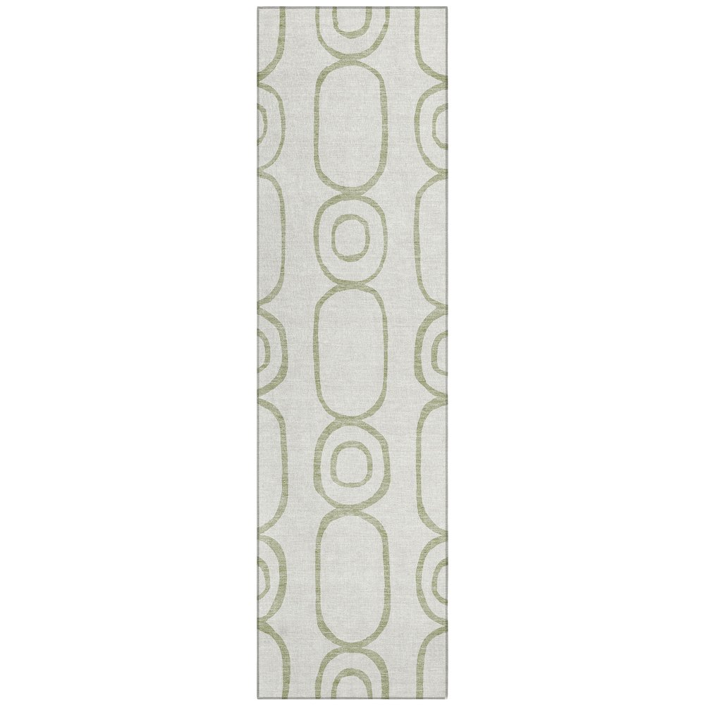 Machine Washable Indoor/Outdoor Chantille ACN2344 Green 2'3" x 7'6" Runner Rug. Picture 1