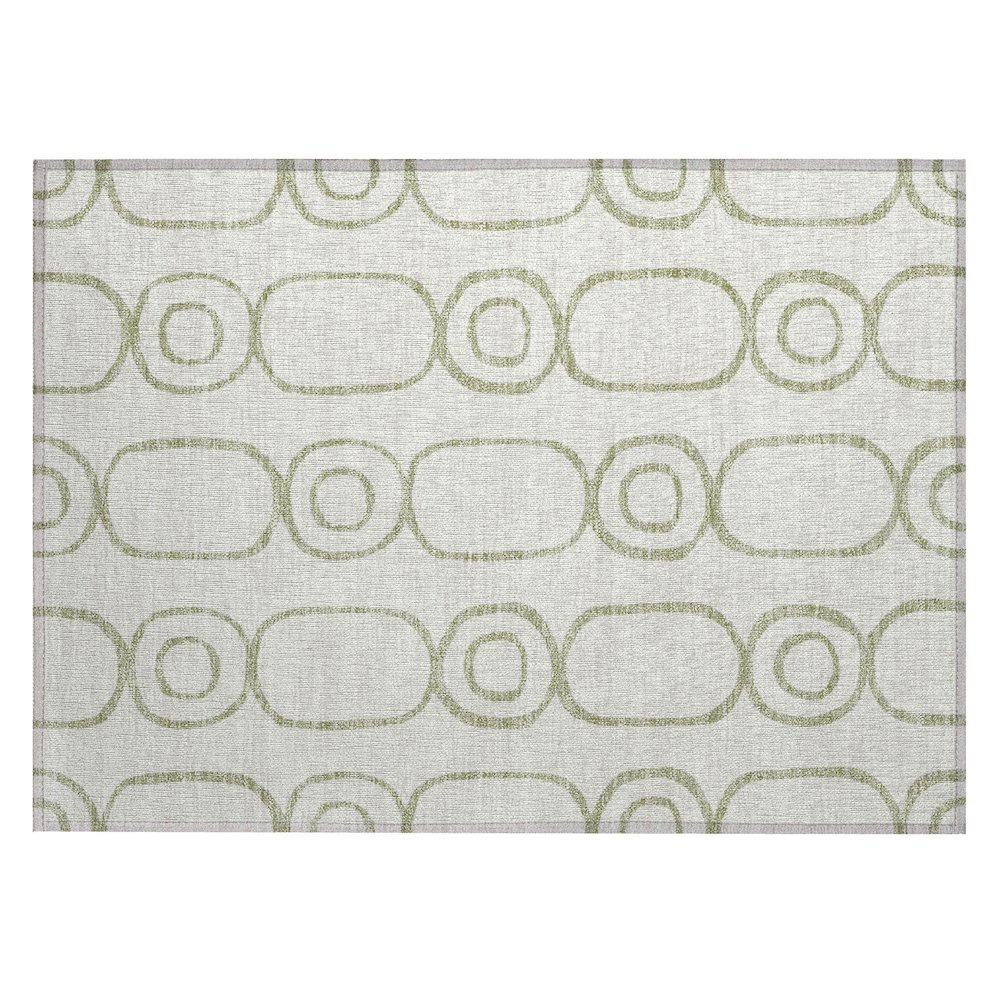 Machine Washable Indoor/Outdoor Chantille ACN2344 Green 1'8" x 2'6" Rug. Picture 1