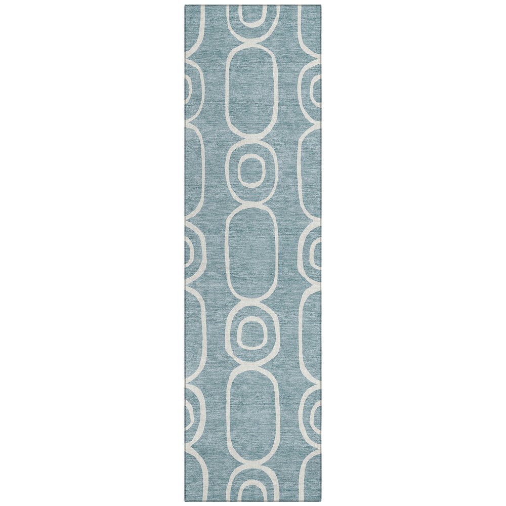 Machine Washable Indoor/Outdoor Chantille ACN2344 Teal 2'3" x 7'6" Runner Rug. Picture 1