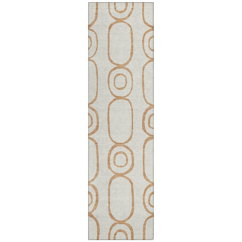 Machine Washable Indoor/Outdoor Chantille ACN2344 Orange 2'3" x 7'6" Runner Rug. Picture 1