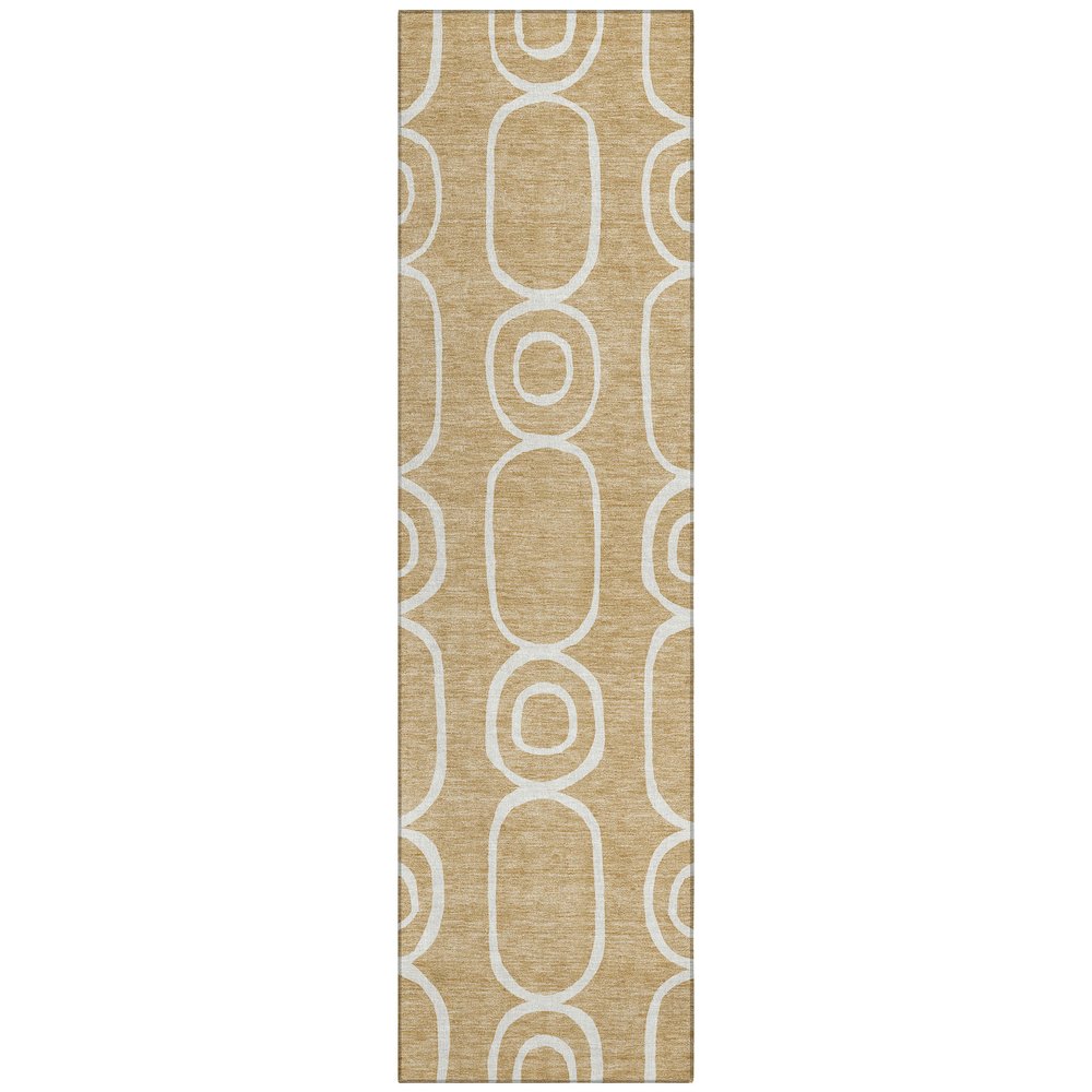 Machine Washable Indoor/Outdoor Chantille ACN2344 Gold 2'3" x 7'6" Runner Rug. Picture 1