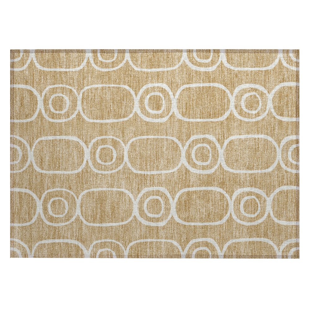 Machine Washable Indoor/Outdoor Chantille ACN2344 Gold 1'8" x 2'6" Rug. Picture 1