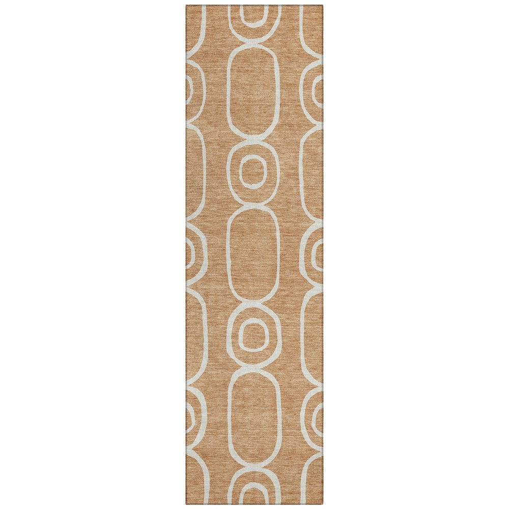 Machine Washable Indoor/Outdoor Chantille ACN2344 Orange 2'3" x 7'6" Runner Rug. Picture 1