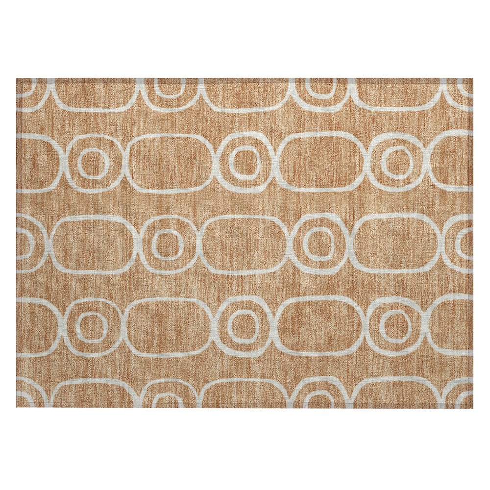 Machine Washable Indoor/Outdoor Chantille ACN2344 Orange 1'8" x 2'6" Rug. Picture 1