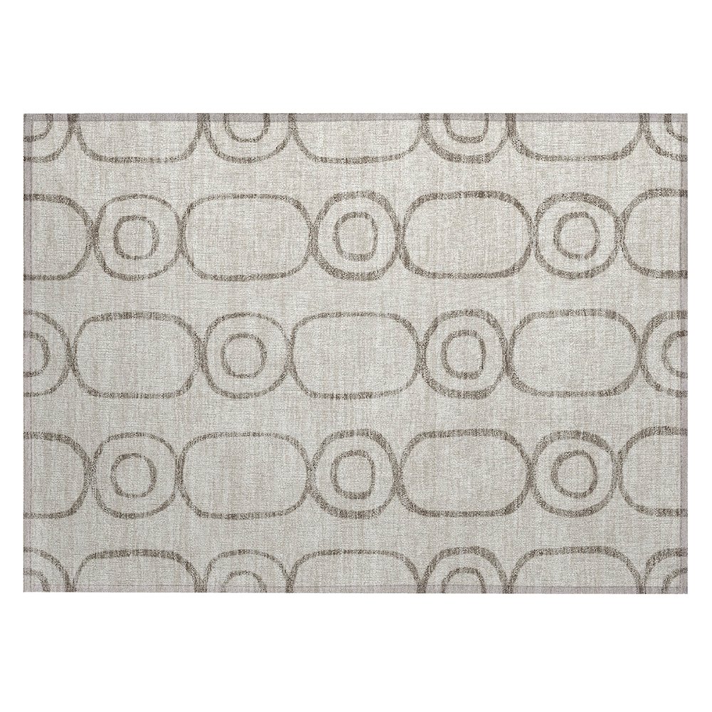 Machine Washable Indoor/Outdoor Chantille ACN2344 Brown 1'8" x 2'6" Rug. Picture 1