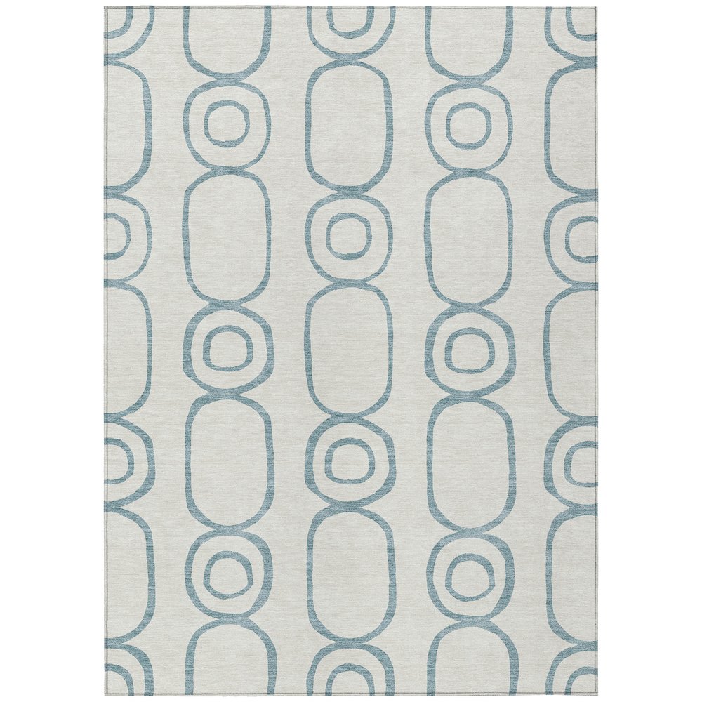 Machine Washable Indoor/Outdoor Chantille ACN2344 Teal 2'6" x 3'10" Rug. Picture 1