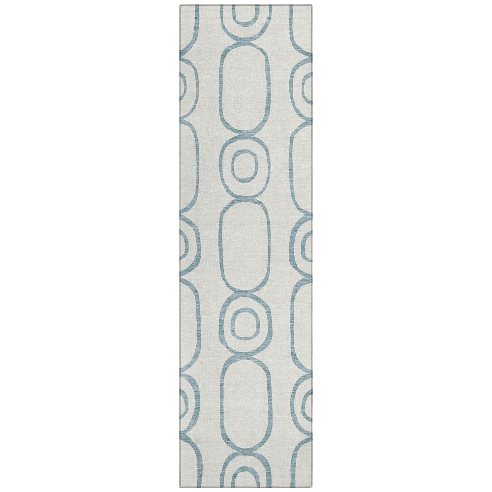 Machine Washable Indoor/Outdoor Chantille ACN2344 Teal 2'3" x 7'6" Runner Rug. Picture 1