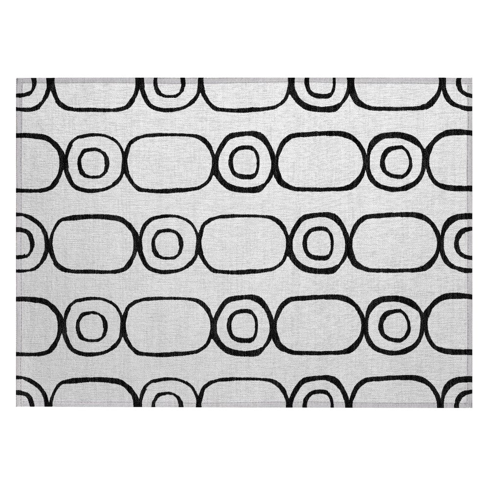 Machine Washable Indoor/Outdoor Chantille ACN2344 Ivory 1'8" x 2'6" Rug. Picture 1