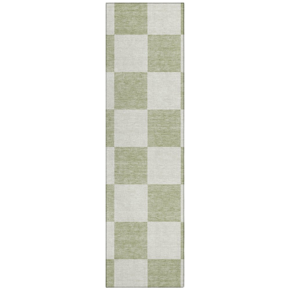 Machine Washable Indoor/Outdoor Chantille ACN2345 Green 2'3" x 7'6" Runner Rug. Picture 1