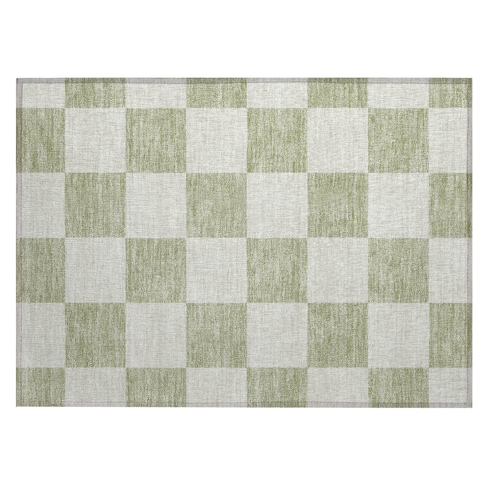 Machine Washable Indoor/Outdoor Chantille ACN2345 Green 1'8" x 2'6" Rug. Picture 1