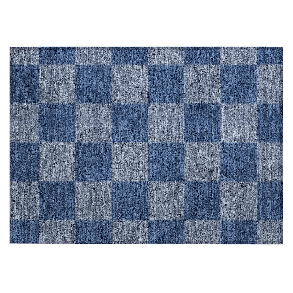 Machine Washable Indoor/Outdoor Chantille ACN2345 Blue 1'8" x 2'6" Rug. Picture 1