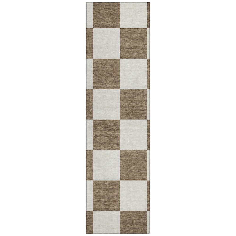 Machine Washable Indoor/Outdoor Chantille ACN2345 Brown 2'3" x 7'6" Runner Rug. Picture 1
