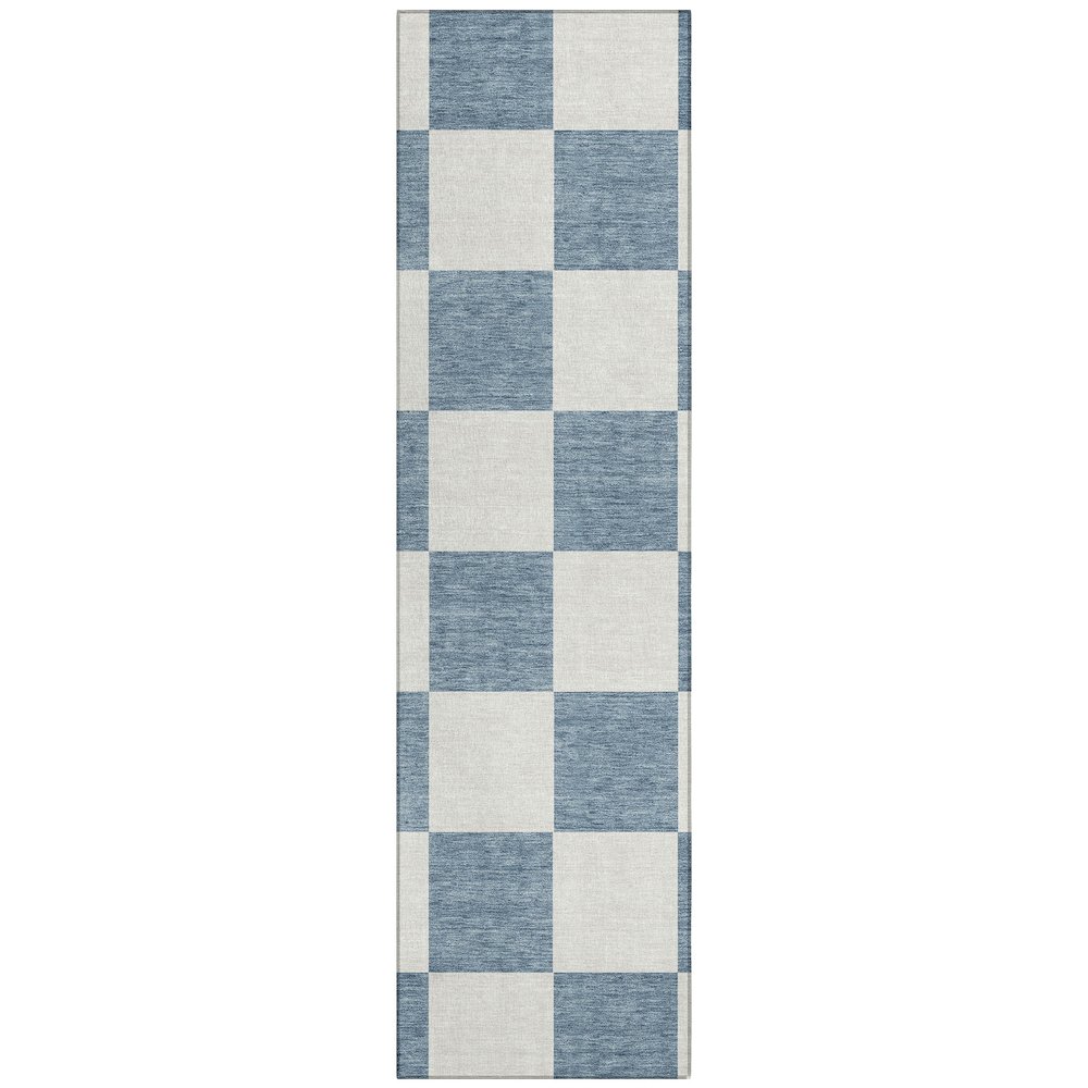 Machine Washable Indoor/Outdoor Chantille ACN2345 Blue 2'3" x 7'6" Runner Rug. Picture 1