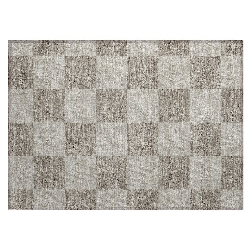 Machine Washable Indoor/Outdoor Chantille ACN2345 Brown 1'8" x 2'6" Rug. Picture 1