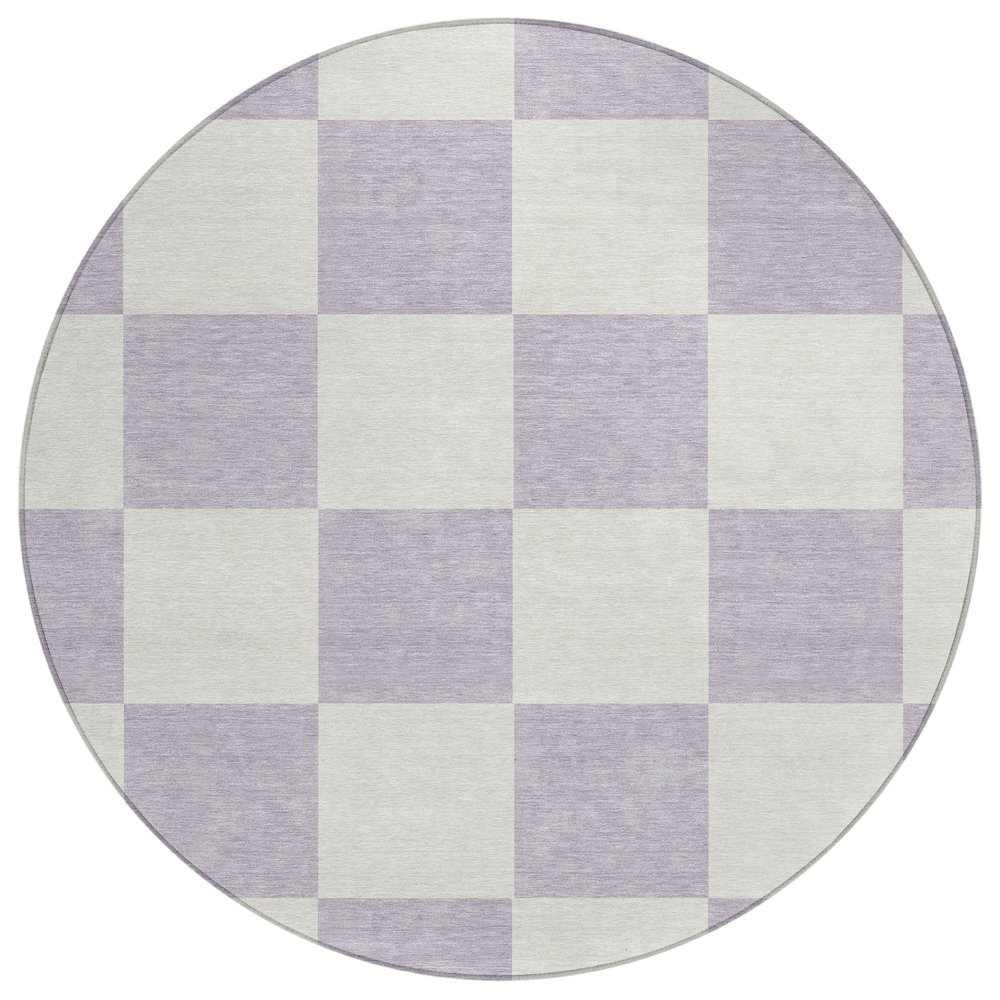 Machine Washable Indoor/Outdoor Chantille ACN2345 Purple 8' x 8' Round Rug. Picture 1