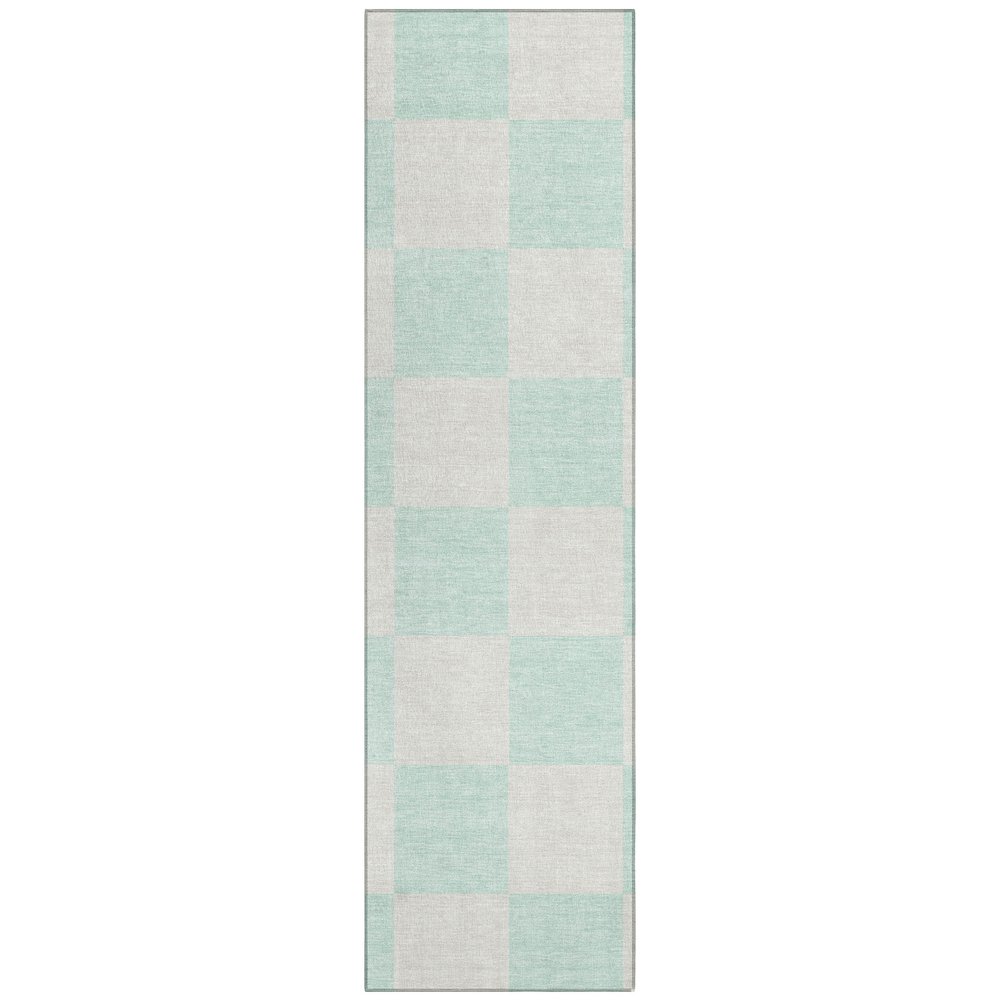 Machine Washable Indoor/Outdoor Chantille ACN2345 Green 2'3" x 7'6" Runner Rug. Picture 1