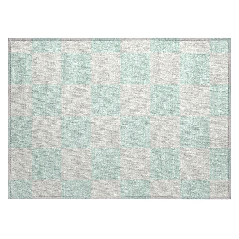 Machine Washable Indoor/Outdoor Chantille ACN2345 Green 1'8" x 2'6" Rug. Picture 1