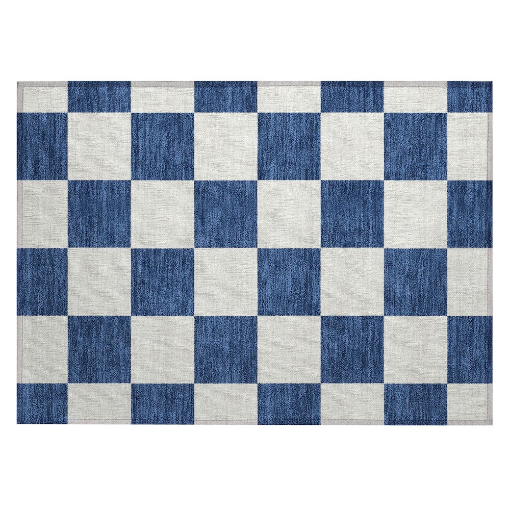 Machine Washable Indoor/Outdoor Chantille ACN2345 Blue 1'8" x 2'6" Rug. Picture 1